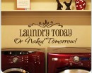 Laundry Today Quotes Wall Decal Vinyl Art Stickers
